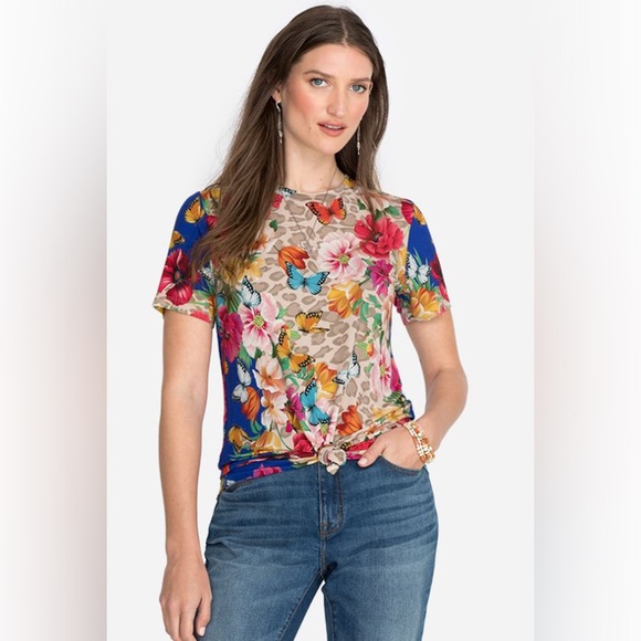 NWT! Johnny Was Mayflower Favorite Short Sleeve Crew Neck Swing Tee - Picture 5 of 9